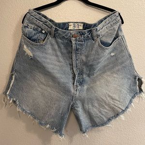 Free People High Waisted Denim Shorts